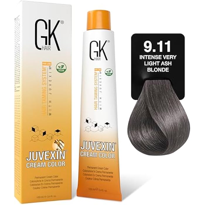 GK HAIR Intense Very Light Ash Blond - Color - 9.11 - Image 1